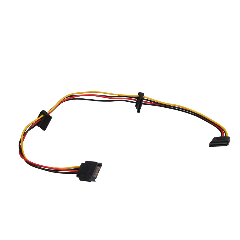 Akyga AK-CA-41 SATA-stroomverdeelkabel, SATA (stekker) naar 3x SATA (bus), 3x 15 cm