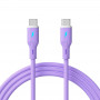 Akyga AK-USB-70 USB-kabel USB-C (m) / USB-C (m), USB 2.0, 60W, 1 m, paars, silicone