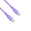Akyga AK-USB-70 USB-kabel USB-C (m) / USB-C (m), USB 2.0, 60W, 1 m, paars, silicone