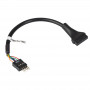 Akyga AK-CA-75 interne USB 2.0 9-pins (M) naar USB 3.0 19-pins (F) header-adapterkabel, 20 cm, zwart