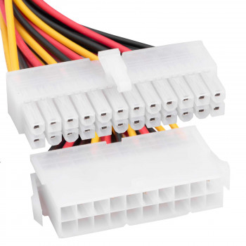 Akyga AK-CA-66 ATX-stroomadapterkabel 20-pins (bus) naar 24-pins (20+4) (stekker), 15 cm