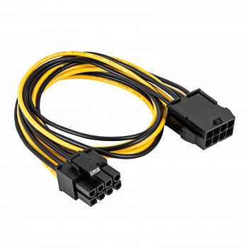 Akyga AK-CA-82 PCIe 8-pin (6+2) stroomverlengkabel, 6+2-pin (M) naar 8-pin (F), 40 cm