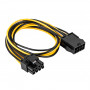 Akyga AK-CA-82 PCIe 8-pin (6+2) stroomverlengkabel, 6+2-pin (M) naar 8-pin (F), 40 cm