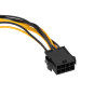 Akyga AK-CA-82 PCIe 8-pin (6+2) stroomverlengkabel, 6+2-pin (M) naar 8-pin (F), 40 cm