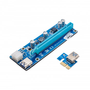 Akyga AK-CA-64 PCIe x1 naar x16 riser-kit met 55 cm USB-3.0-kabel
