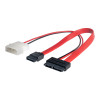 Akyga AK-CA-45 Slimline-SATA-adapterkabel, Slim SATA (bus) naar SATA-data (bus) + Molex (stekker), 2x 20 cm