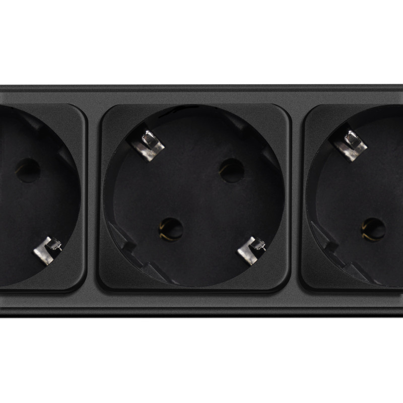 Akyga AK-SP-06B overspanningsbeveiliging stekkerdoos, 5x Schuko-stopcontacten CEE 7/3 (type F), schakelaar, 3 m, zwart
