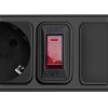 Akyga AK-SP-06B overspanningsbeveiliging stekkerdoos, 5x Schuko-stopcontacten CEE 7/3 (type F), schakelaar, 3 m, zwart