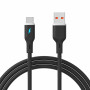 Akyga AK-USB-62 USB-kabel USB-A (m) / USB-C (m), USB 2.0, 18W, 1 m, zwart, siliconen