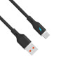 Akyga AK-USB-62 USB-kabel USB-A (m) / USB-C (m), USB 2.0, 18W, 1 m, zwart, siliconen