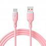 Akyga AK-USB-61 USB-kabel USB-A (m) / USB-C (m), USB 2.0, 18W, 1 m, roze, siliconen