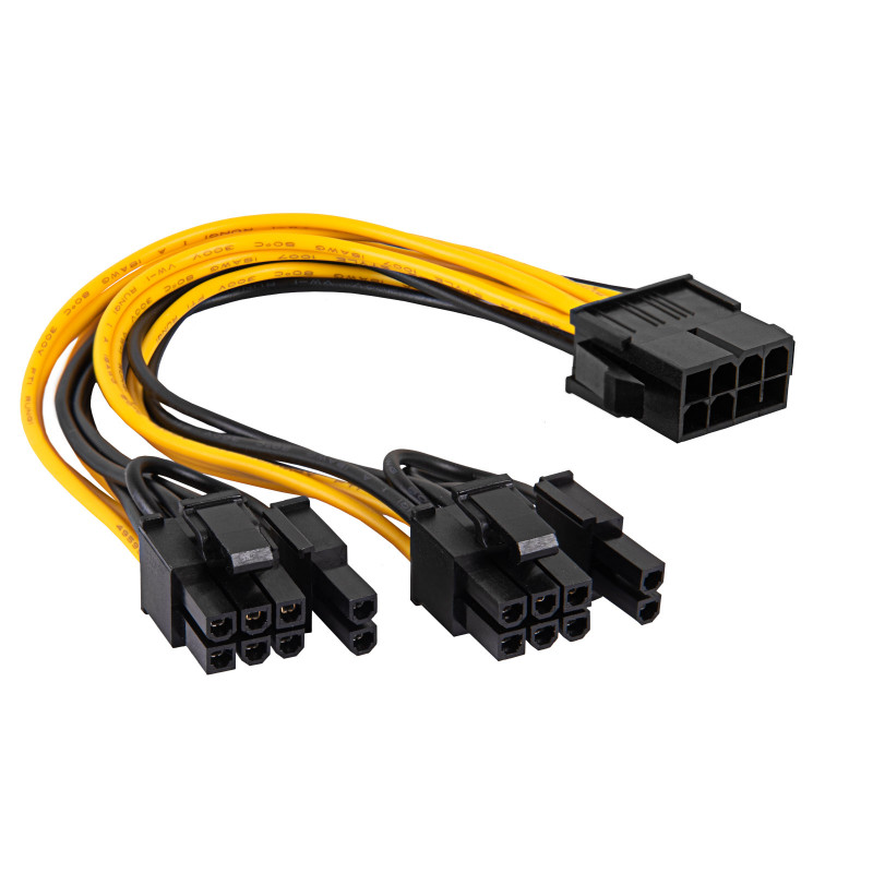 Akyga AK-CA-81 PCIe 8-pin naar 2x PCIe 6+2-pin stroom-splitterkabel