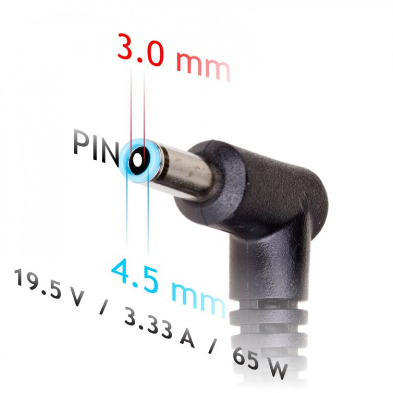 Akyga AK-ND-40 auto-notebookvoeding 19,5 V / 3,33 A, 65 W, 4,5 x 3,0 mm + pin, voor HP