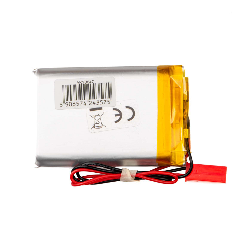 Akyga AKY0647 LP803450 Li-Po-accu 3,7 V 1500 mAh met PCM, JST 2,54 mm 2-pin stekker, 150 mm kabel