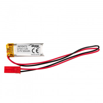 Akyga AKY0473 LP351120 Li-Po-accu 3,7 V 50 mAh met PCM, JST 2,54 mm 2-pins stekker, 150 mm kabel