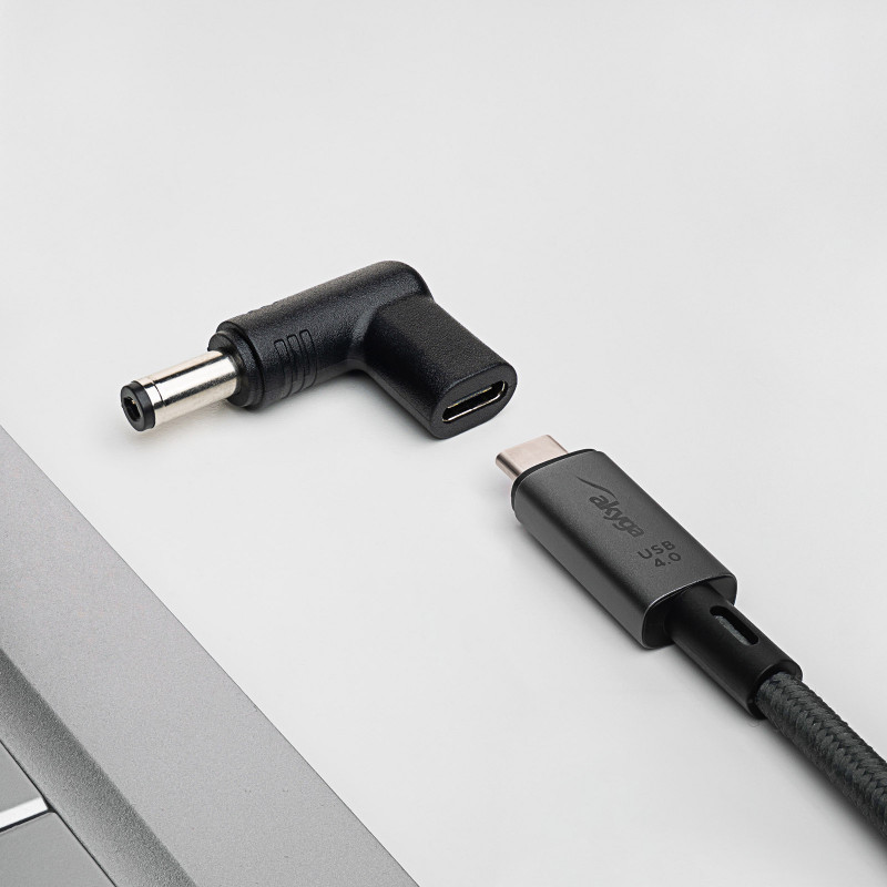 Akyga AK-ND-C02 oplaadadapter USB-C naar DC 5,5 x 2,1 mm voor notebooks, 18,5-20 V, 100 W