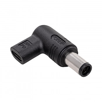 Akyga AK-ND-C07 oplaadadapter USB-C naar DC 7,4 x 5,0 mm + pin voor notebooks, 18,5-20 V, 100 W, voor HP