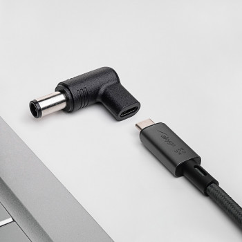 Akyga AK-ND-C07 oplaadadapter USB-C naar DC 7,4 x 5,0 mm + pin voor notebooks, 18,5-20 V, 100 W, voor HP