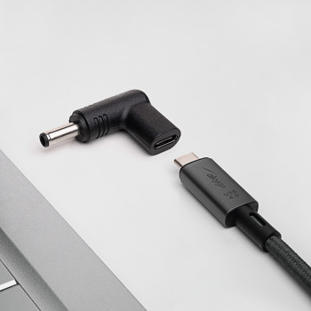 Akyga AK-ND-C10 oplaadadapter USB-C naar DC 4,5 x 3,0 mm + pin voor notebooks, 18,5-20 V, 100 W, voor Dell