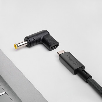 Akyga AK-ND-C16 oplaadadapter USB-C naar DC 5,5 x 3,0 mm + pin voor notebooks, 18,5-20 V, 100 W