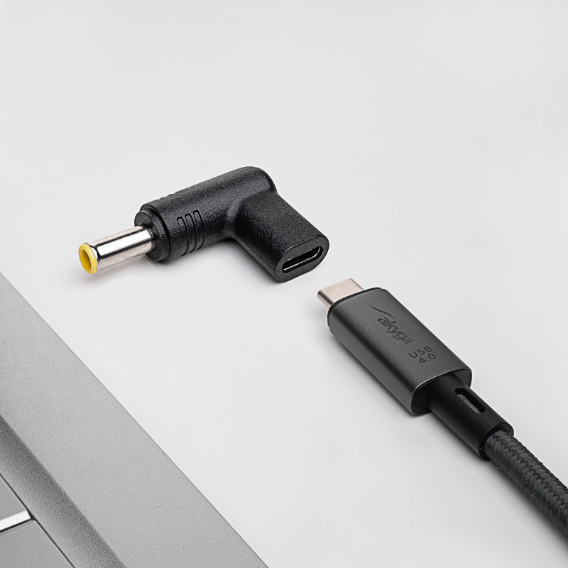 Akyga AK-ND-C16 oplaadadapter USB-C naar DC 5,5 x 3,0 mm + pin voor notebooks, 18,5-20 V, 100 W