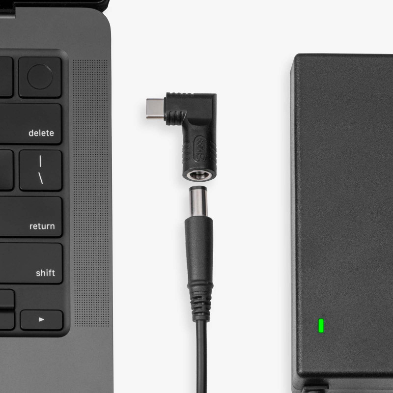 Akyga AK-ND-D04 adapter DC 6,5 x 4,4 mm + pin naar USB-C PD voor notebookvoedingen, 65 W