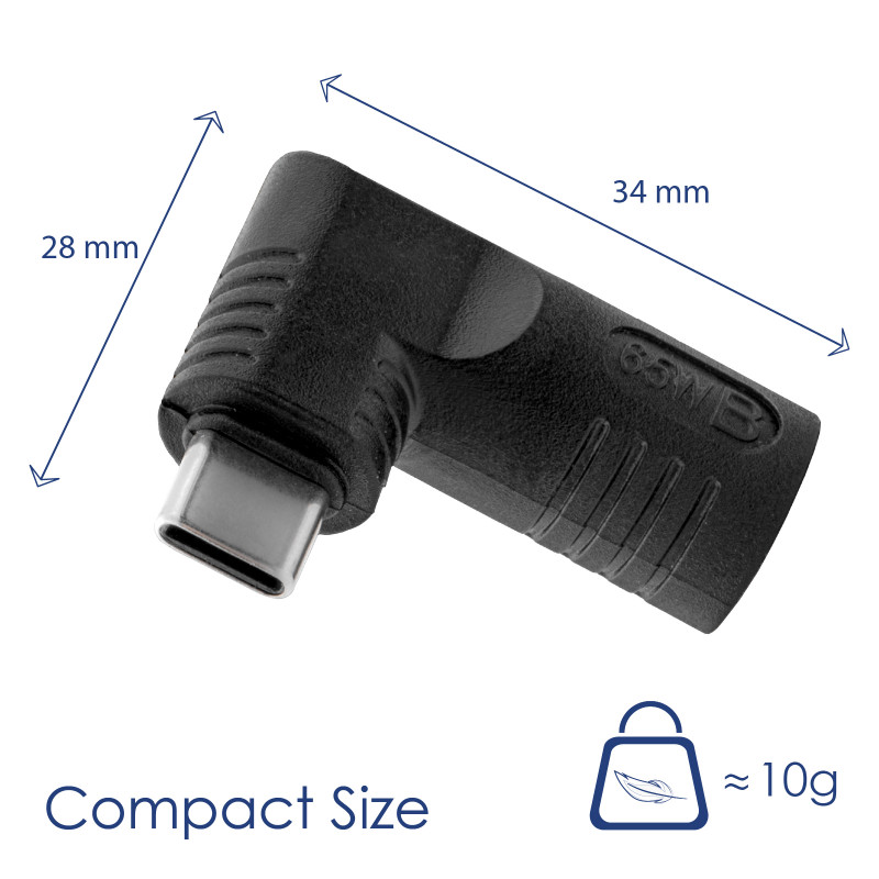 Akyga AK-ND-D12 adapter DC 4,0 x 1,35 mm naar USB-C PD voor notebookvoedingen, 65 W