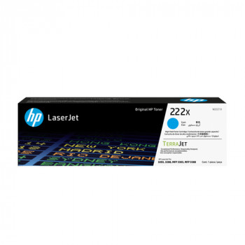HP 222X W2221X originele LaserJet-tonercartridge met hoge capaciteit, cyaan, tot 2.500 pagina's