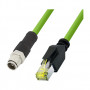 LogiLink CQM035S industriële patchkabel, Cat.6A, PUR, M12 X-coded naar RJ45, 1 m