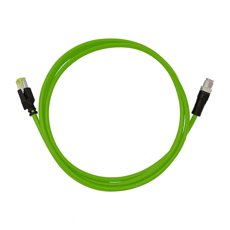 LogiLink CQM035S industriële patchkabel, Cat.6A, PUR, M12 X-coded naar RJ45, 1 m