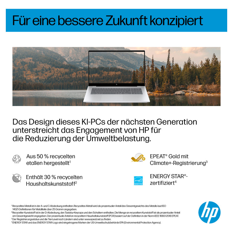 HP OmniBook 7 17-dc0675ng laptop, Intel Core Ultra 7 256V, 32 GB RAM, 1 TB SSD, Windows 11 Pro, Duits toetsenbord