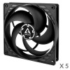 Arctic P14 Value Pack 140 mm behuizingsventilatoren (5 st.), zwart