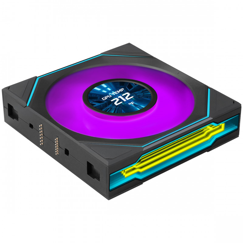 Lian Li UNI FAN SL-INF LCD FLEX Wireless behuizingsventilatoren (3 st.) met controller, ARGB en LCD, Reverse Blade, 120 mm, zwart
