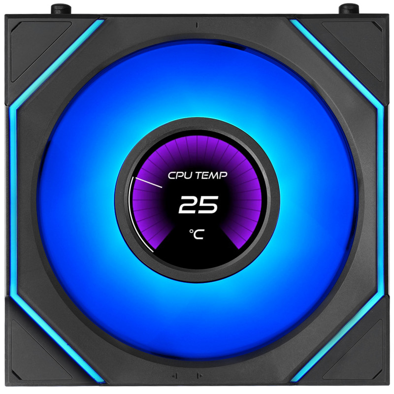 Lian Li UNI FAN SL-INF LCD FLEX Wireless behuizingsventilatoren (3 st.) met controller, ARGB en LCD, Reverse Blade, 120 mm, zwart