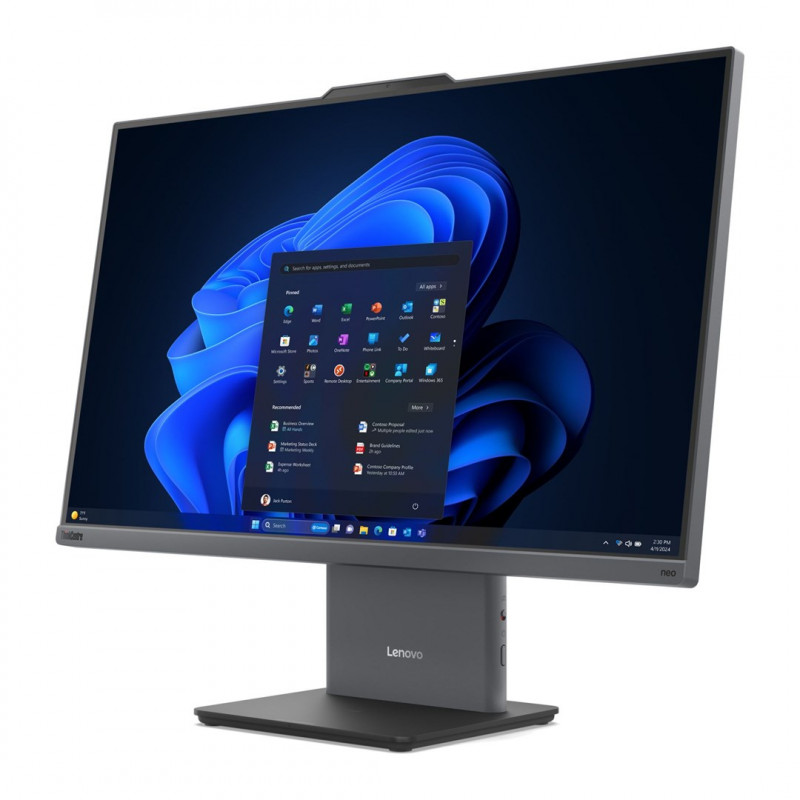 Lenovo ThinkCentre NEO 50a G5 AIO all-in-one pc, Intel Core 5 210H, 27 inch FHD-touchscreen, 16 GB RAM, 512 GB SSD, Windows 11 Pro, grijs + Kensington-kabelslot (4Z10P40247)