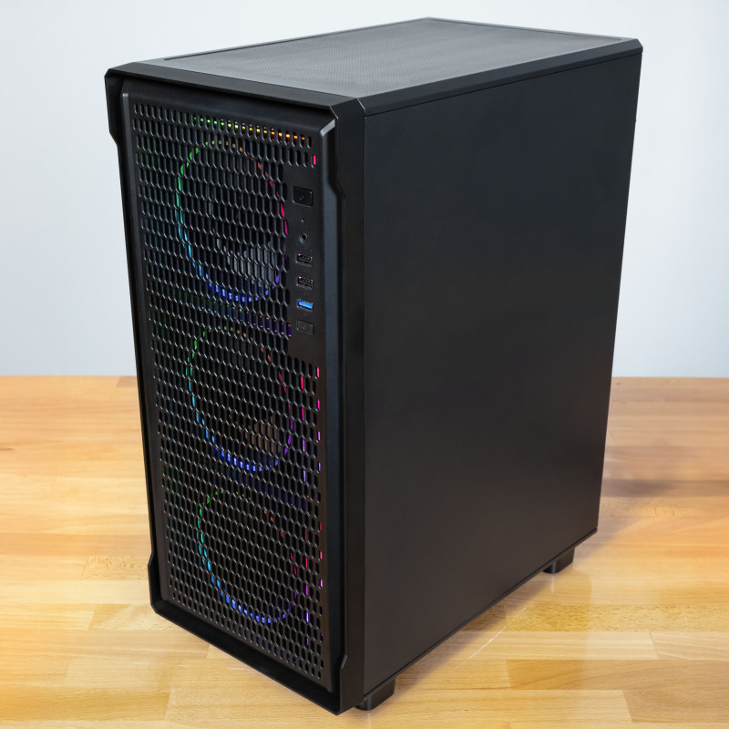 Kolink AM2 ARGB Midi Tower pc-behuizing, ATX, gehard glas, 4x 120 mm ventilatoren inbegrepen, zwart