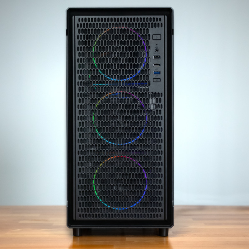 Kolink AM2 ARGB Midi Tower pc-behuizing, ATX, gehard glas, 4x 120 mm ventilatoren inbegrepen, zwart