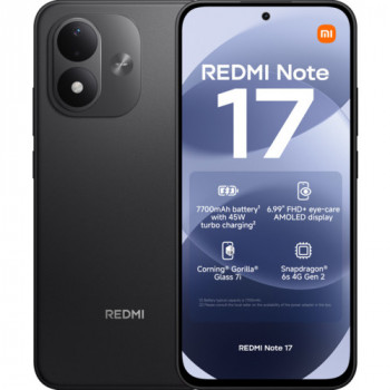 Xiaomi Redmi Note 17 4G smartphone, 6/256 GB, zwart