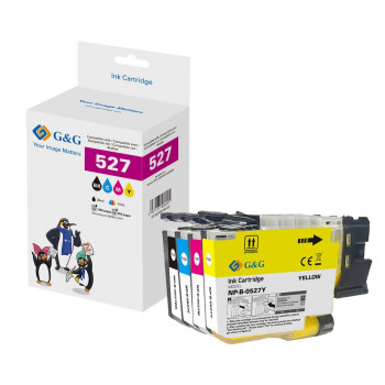 G&G 22066 inktcartridges voor Brother LC527VAL, zwart, cyaan, magenta, geel (4 st.), vervangend