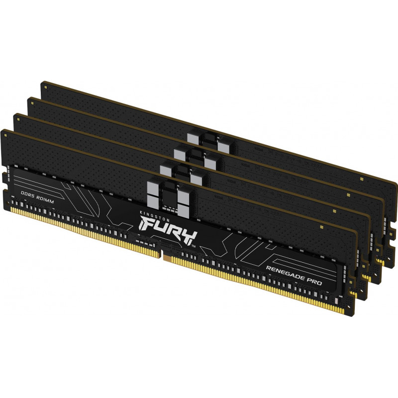 Kingston FURY Renegade Pro KF564R32RBE2K4-128 DDR5-6400 ECC geregistreerd geheugenkit, 128 GB (4 x 32 GB), CL32, zwart