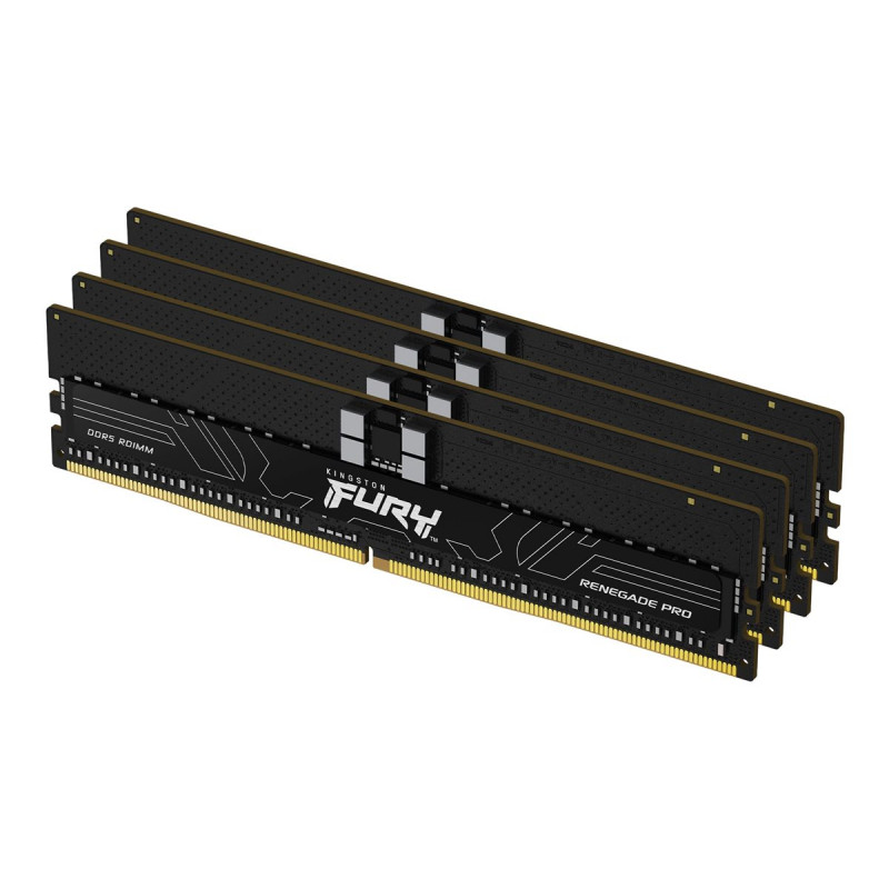 Kingston FURY Renegade Pro KF564R32RBE2K4-128 DDR5-6400 ECC geregistreerd geheugenkit, 128 GB (4 x 32 GB), CL32, zwart