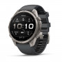 Garmin Fenix 9 Pro smartwatch, 47 mm, titanium behuizing, grafiet/zwarte siliconen band
