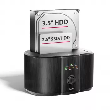 Axagon ADSA-SC dockingstation voor 2,5/3,5-inch SATA-schijven, USB-C 5 Gbps, met kloonfunctie