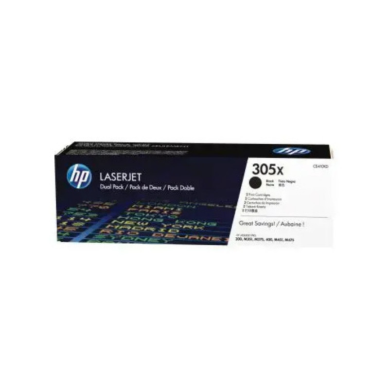 HP 305X CE410XD tonercartridge, zwart (2 st.)
