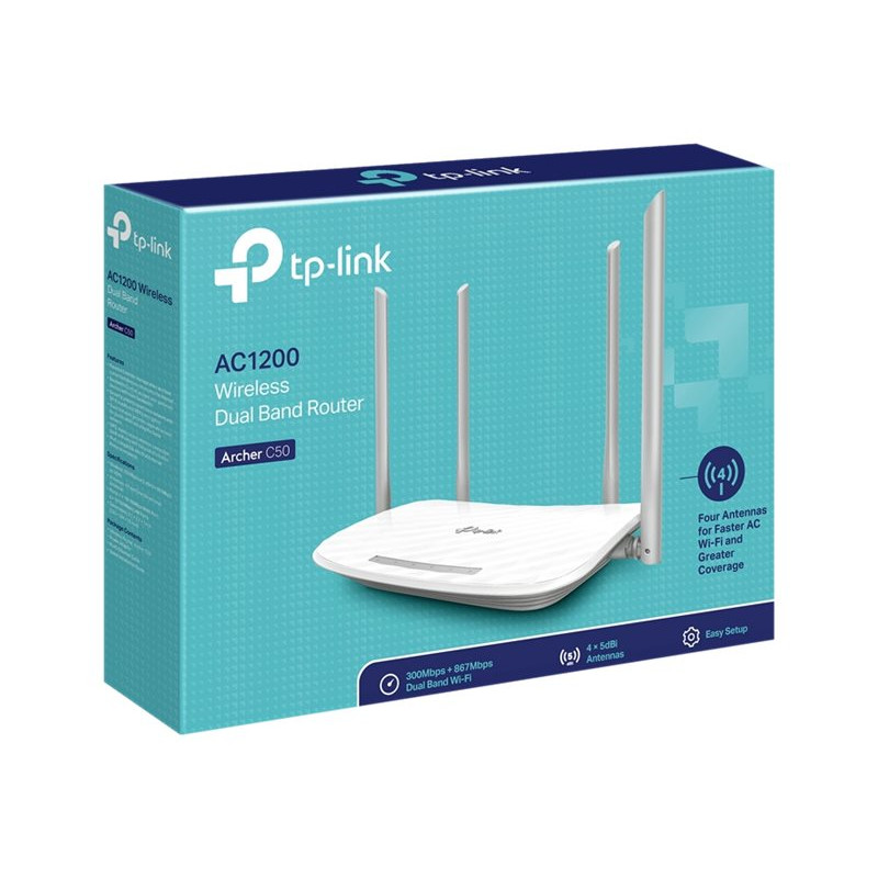 TP-Link Archer C50 (EU) V6.46 draadloze router, AC1200, dualband