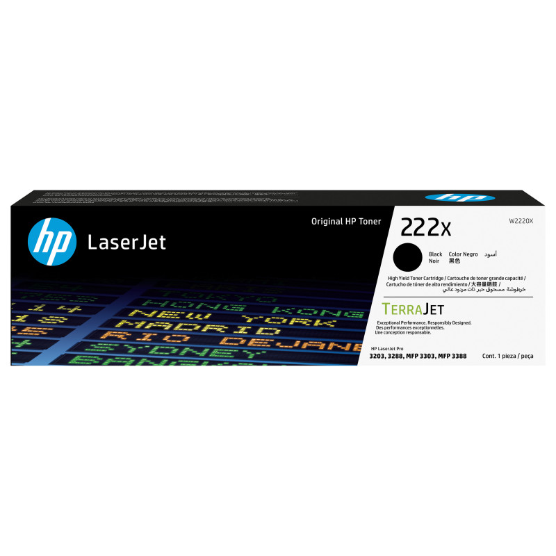 HP 222X W2220X originele LaserJet tonercartridge met hoog rendement, zwart