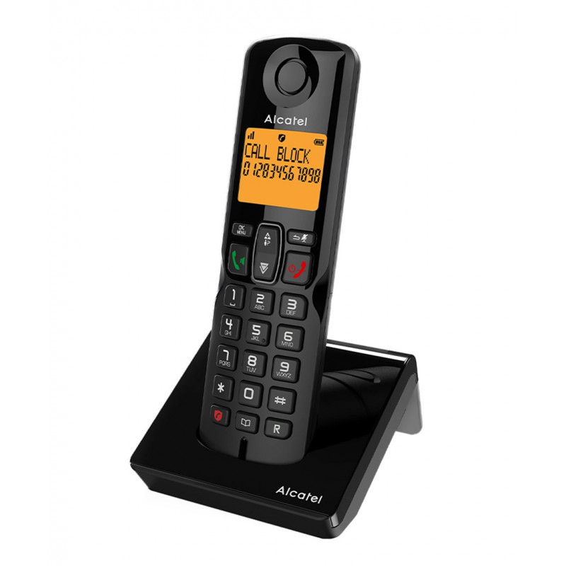 Alcatel S280 EWE draadloze DECT-telefoon met handsfree, zwart