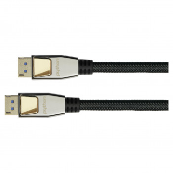 Good Connections Python DP20-PY010 DisplayPort 2.0-kabel, nylon gevlochten, zwart, 1 m