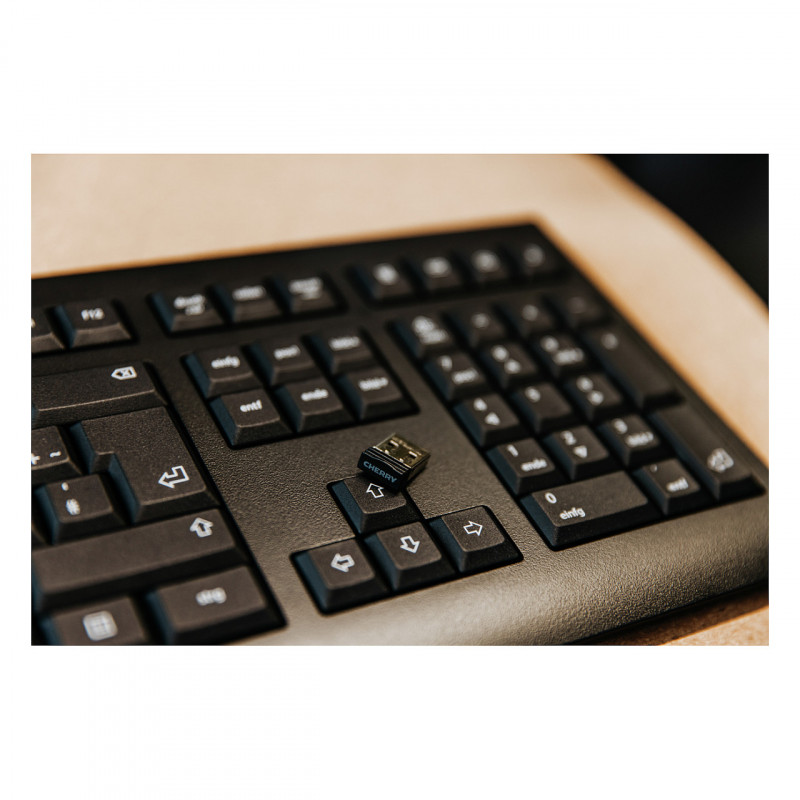 Cherry KW 3000 draadloos bureautoetsenbord, 2,4 GHz, AZERTY (Frans), zwart