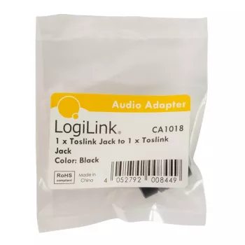 LogiLink CA1018 Toslink-audioadapter, Toslink-bus naar Toslink-bus, zwart